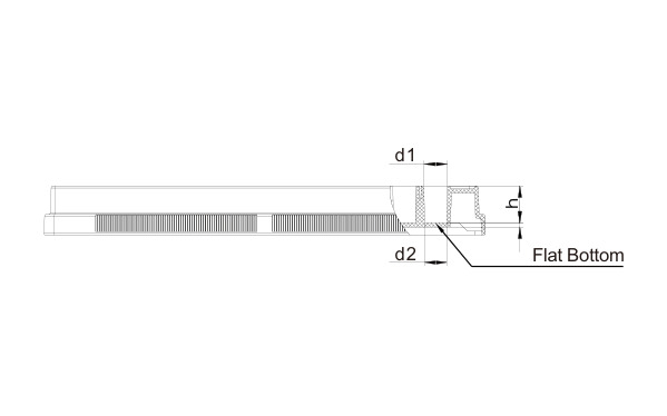 Flat bottom (d1 / d2 drawing)